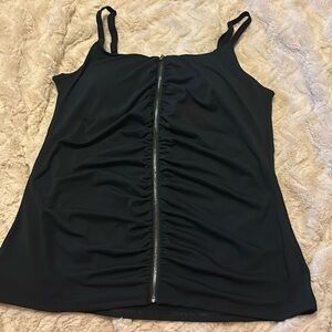 Fabletics Zipfront Tank Top w/ Built in Bra-Adjustable Straps - Women’s Size L